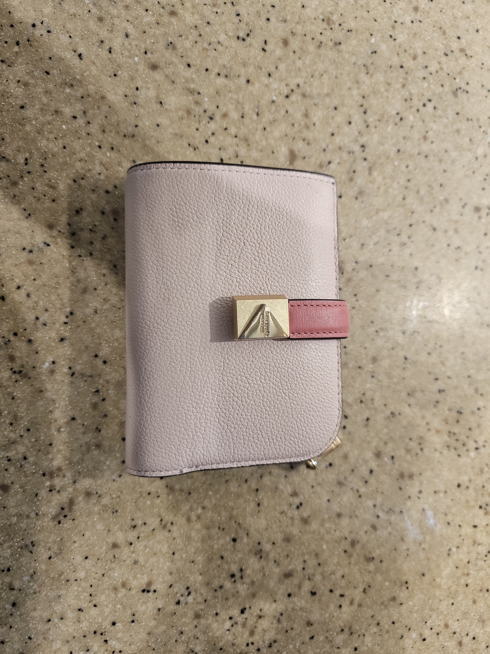 Kate Spade Women's Pink Leather Wallet with Gold-Tone Accent